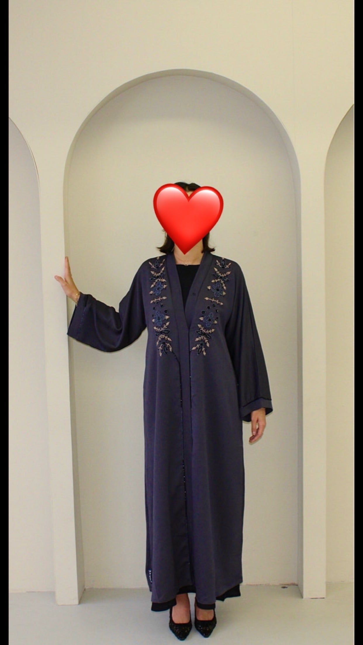 Grey stone Abaya