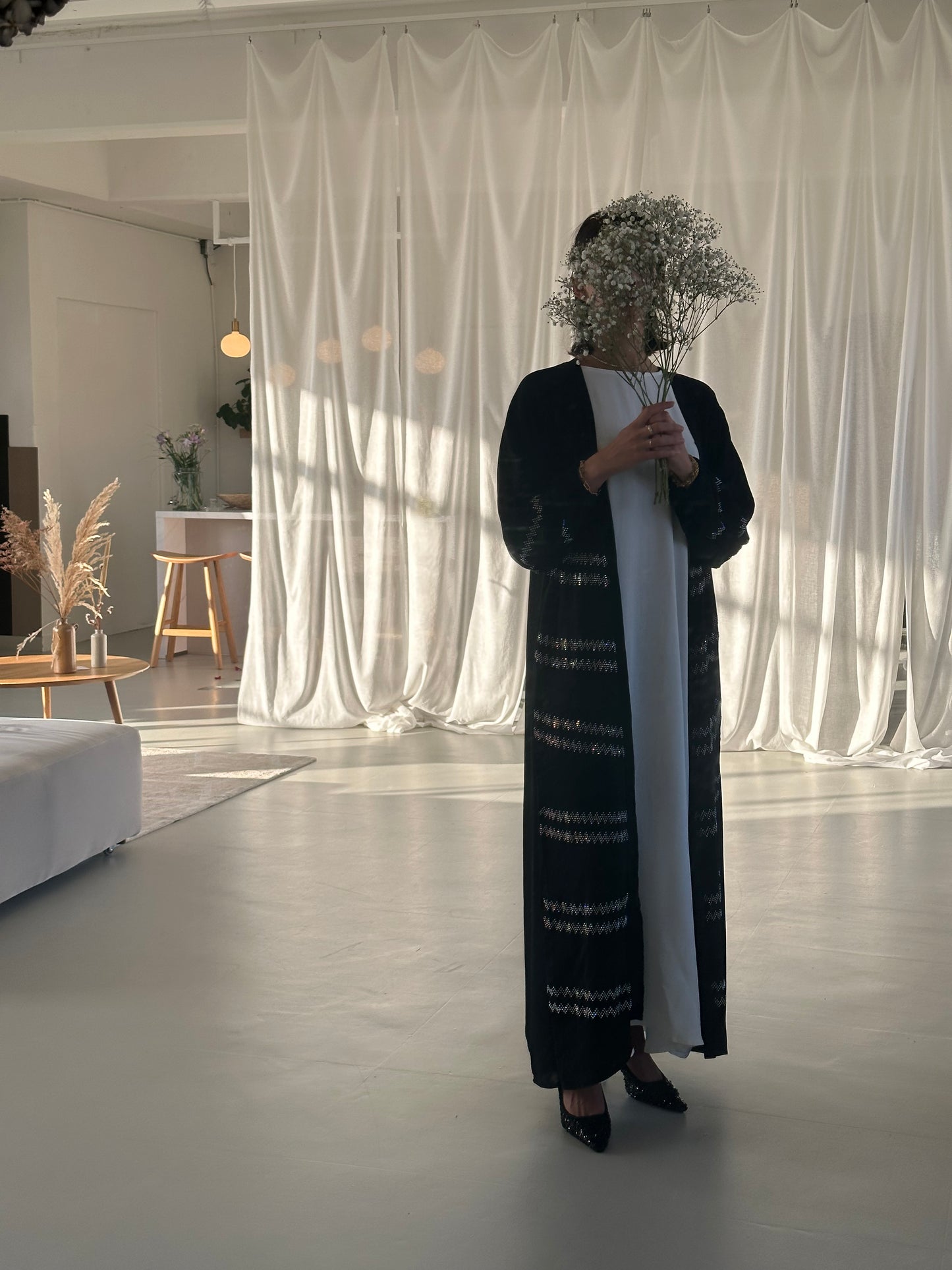 Silver Stone Abaya