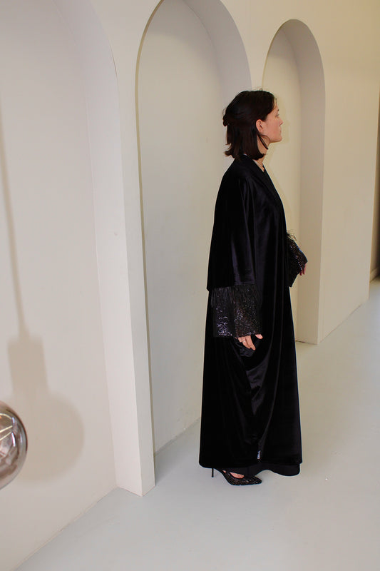 Black Velvet Abaya